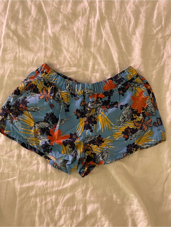 Patagonia Pants - Patagonia Baggies Blue Floral Shorts with Orange Accent